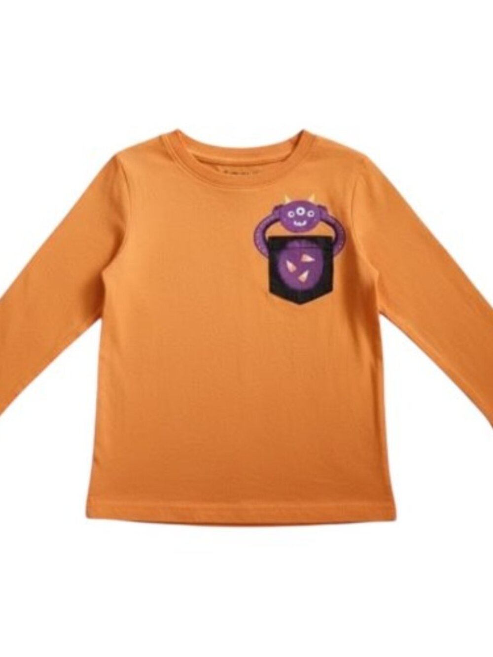 CAT & JACK Orange Monster Halloween Long Sleeved Top Boys Size 4T